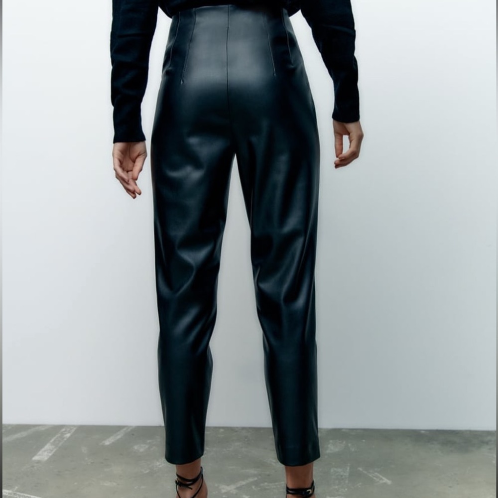 XS High waisted leather pants - Picture 3 of 4